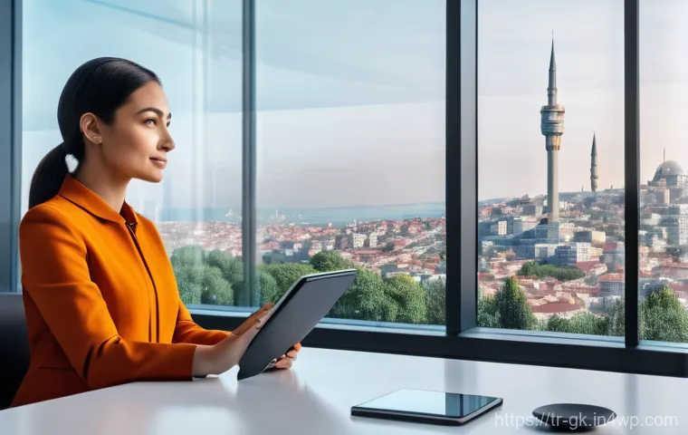 Transformer 아키텍처의 비즈니스 활용 사례 - Image Prompt 1: AI-Powered Customer Service in a Modern Istanbul Office**
