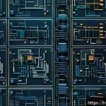Transformer 모델 학습 과정 - A detailed digital illustration of a modern Transformer model architecture focusing on encoder and d...